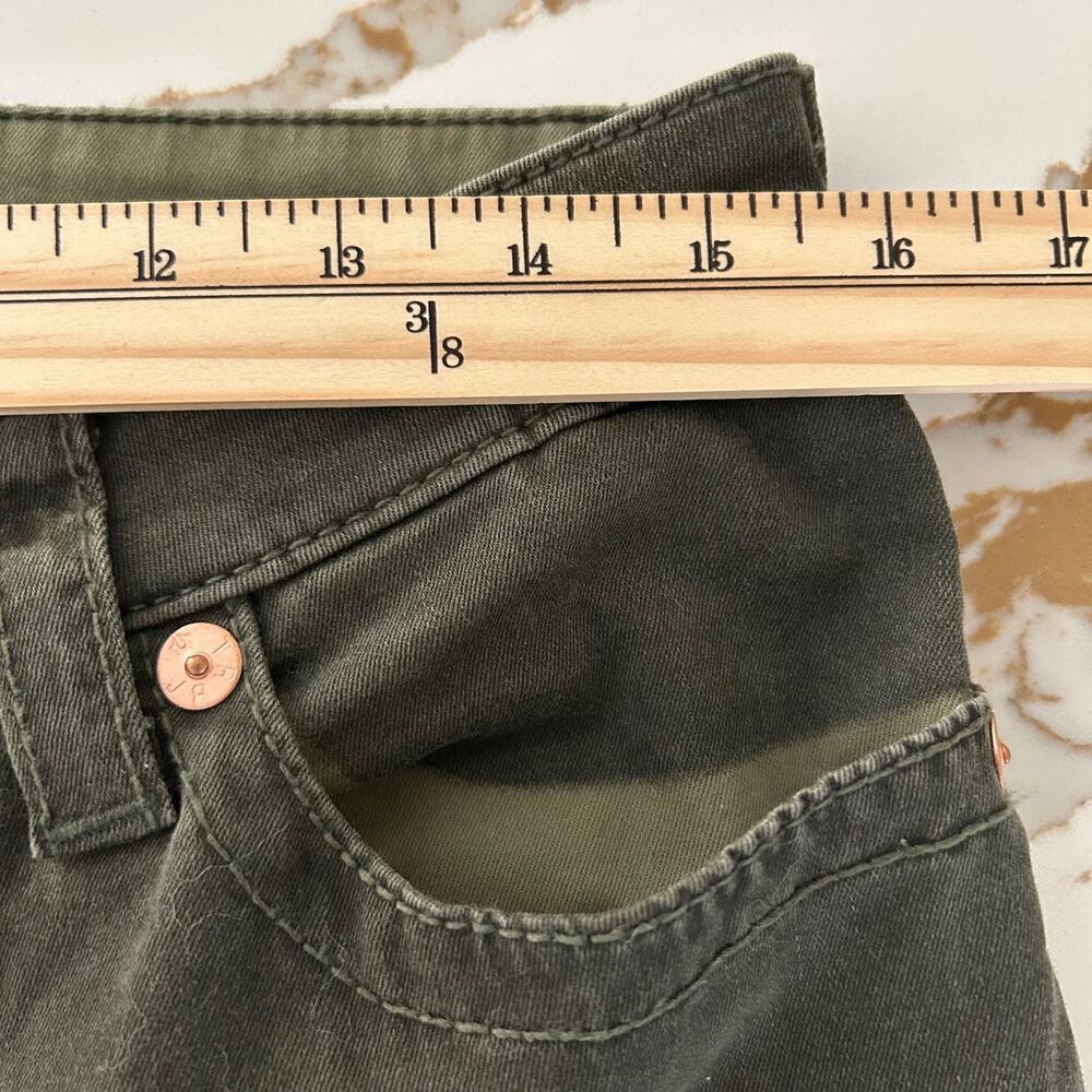 True Religion Curvy Skinny Jeans Womens 32 Green Stretch Low Rise Y2K Moto Denim - Picture 8 of 8